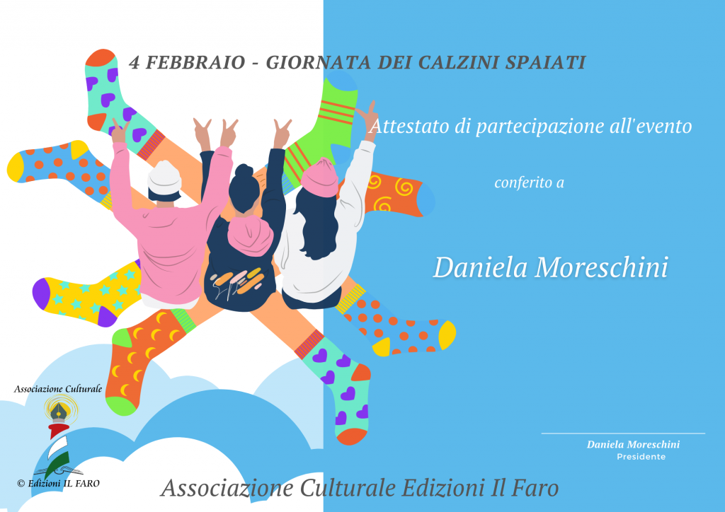 Giornata dei calzini spaiati, associazione culturale edizini il faro roma, eventi online, eventi sui social