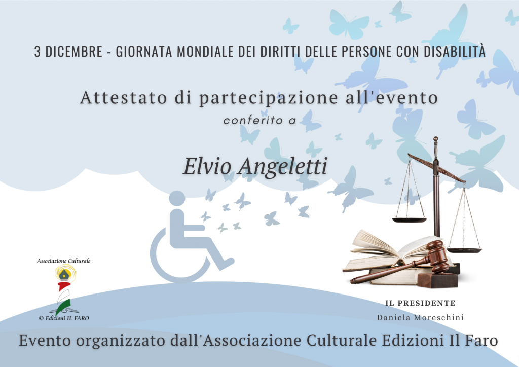 giornata mondiale dei diritti delle persone con disabilità, eventi online, eventi social, associazione culturale edizioni il faro roma, simonetta papini